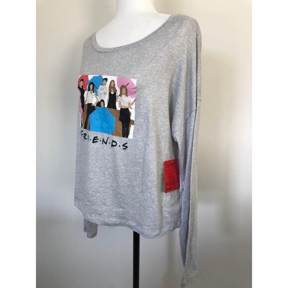 FRIENDS Long Sleeve Tee Shirt Womens Size Large Gray TV Show Series NWT - Picture 4 of 8
